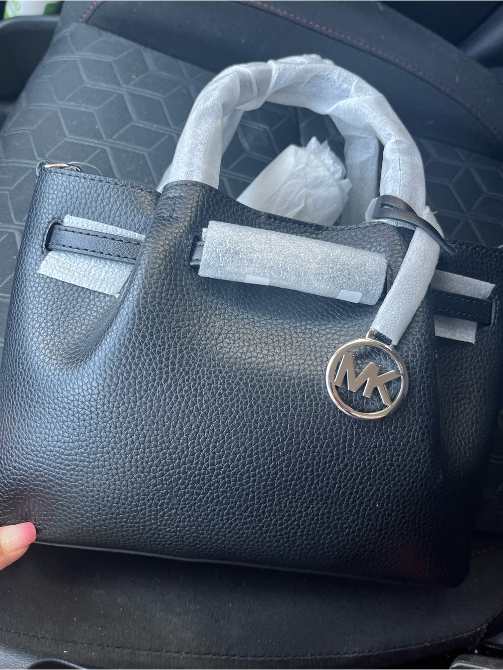 Michael Kors Black Pebbled Leather Satchel